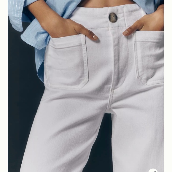 EUC Anthropologie The Colette Crop Wide-Leg Jeans by Maeve White 0/24 - Picture 2 of 9